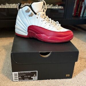 Jordan White and Red High-Top Basketball Sneakers